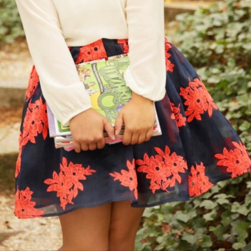 Maeve circle skirt floral tulle